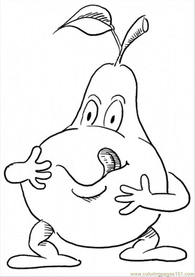 Pear 1 Coloring Page - Free Pears Coloring Pages : ColoringPages101.com