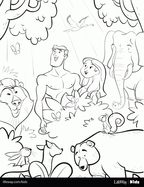 Adam And Eve Coloring Page - Coloring Pages For All Ages