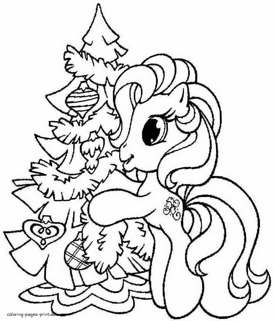 My little pony christmas coloring pages to and print for free