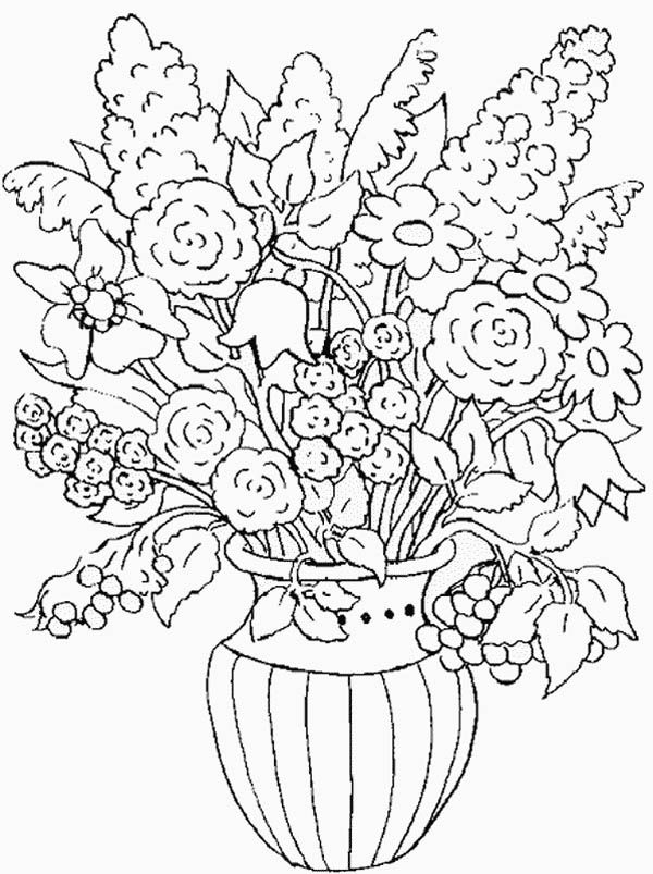 Flower in the Vase of Nature Coloring Page | Color Luna