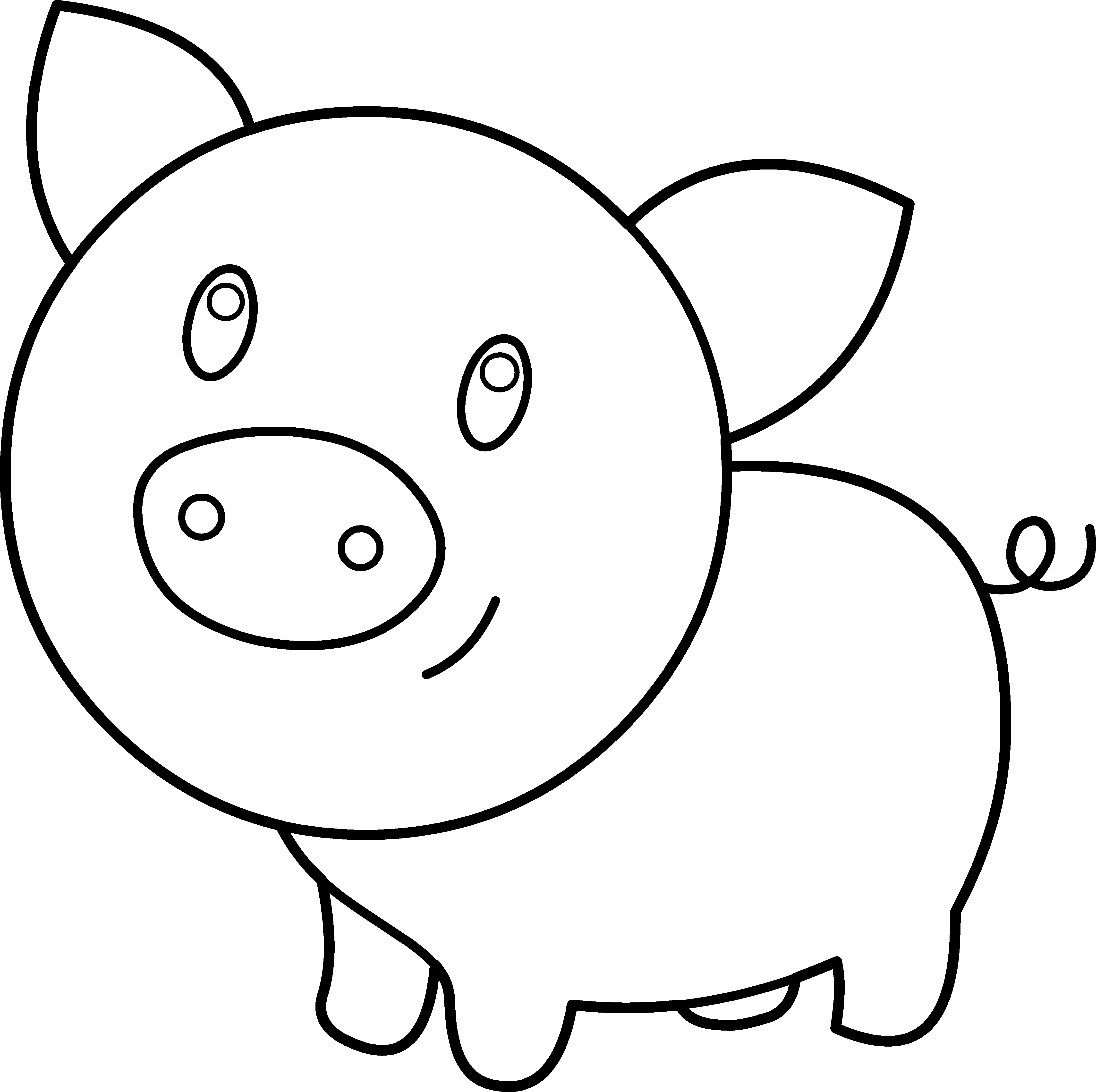 9 Pics of Pig Clip Art Coloring Page - Cute Cartoon Pigs Coloring ...