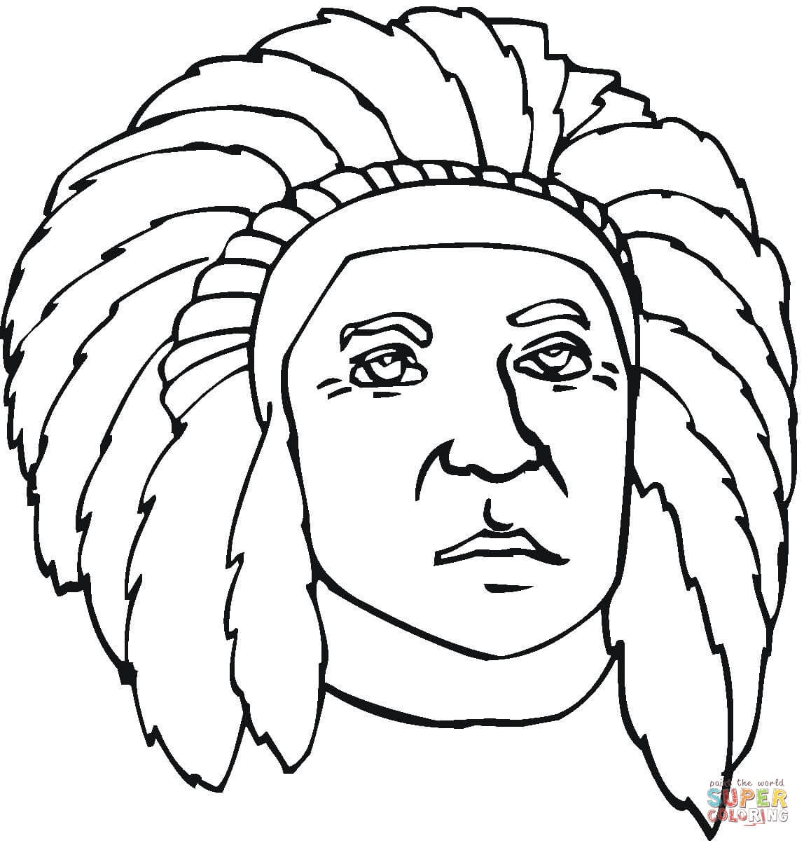 First Nation Indian coloring page | Free Printable Coloring Pages