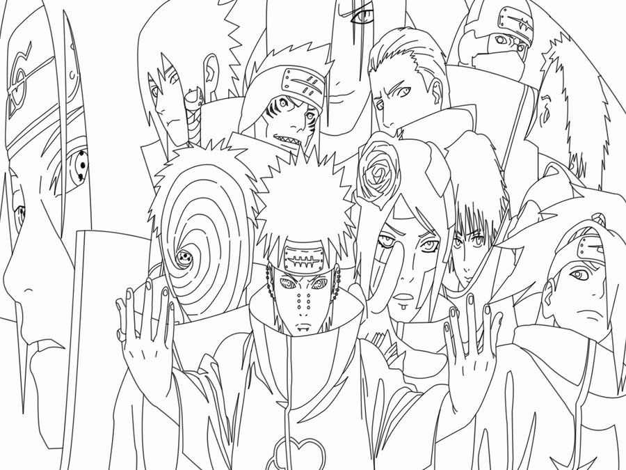 Naruto Akatsuki - Coloring Pages for Kids and for Adults