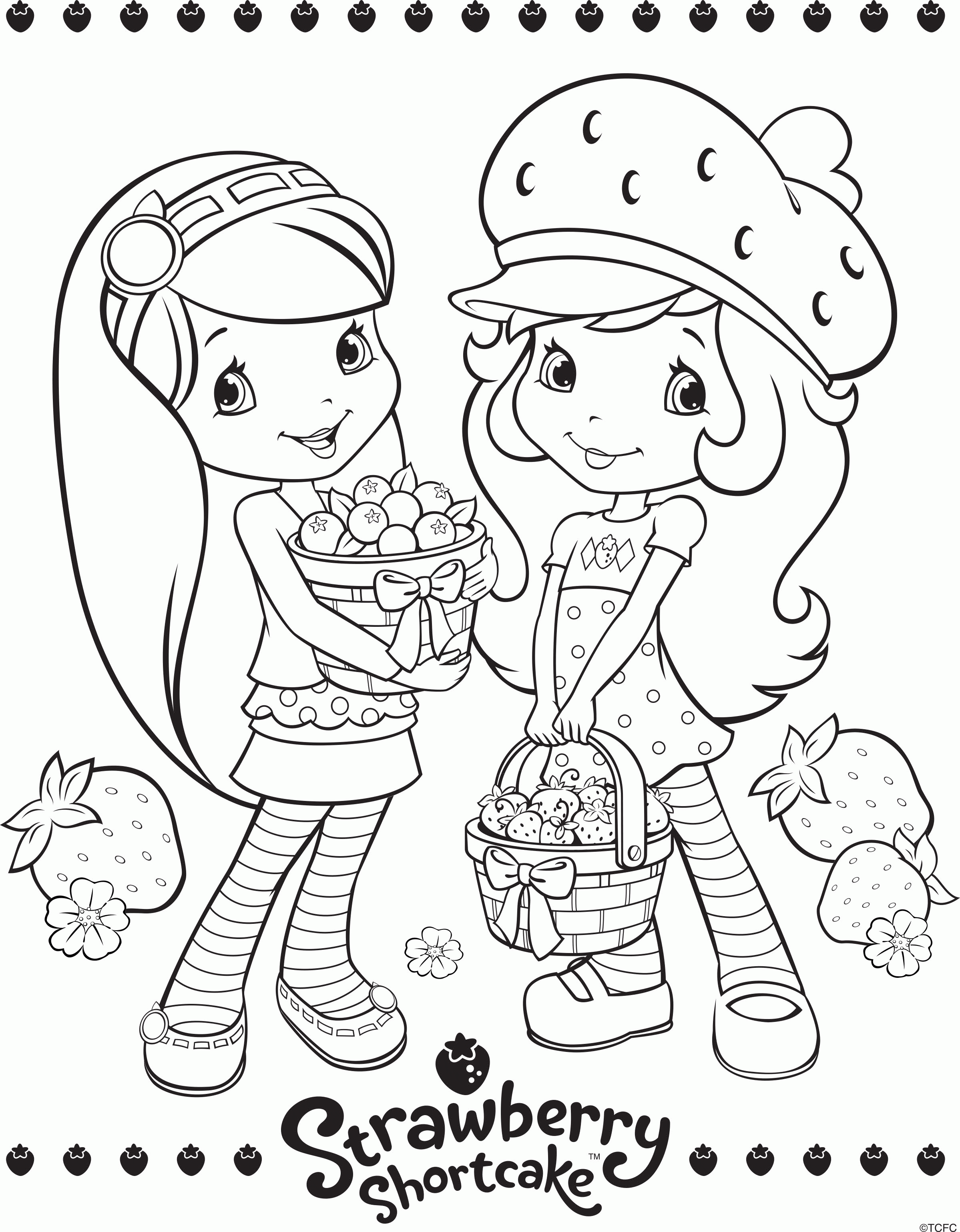 Simple Strawberry Shortcake Coloring Pages Online 