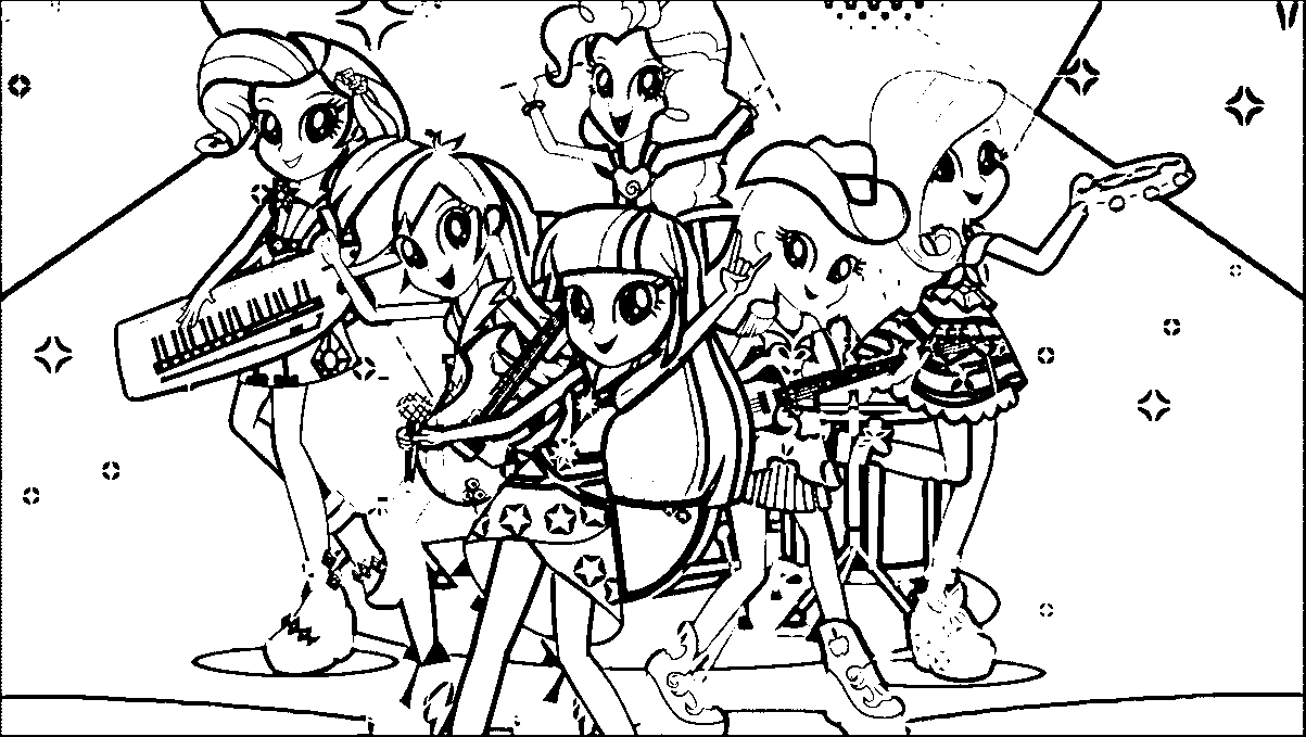 rainbow rock my little pony coloring pages - photo #17