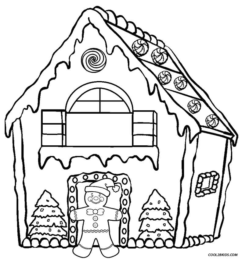 Christmas Santa Coloring Pages Houses - Coloring Pages For All Ages