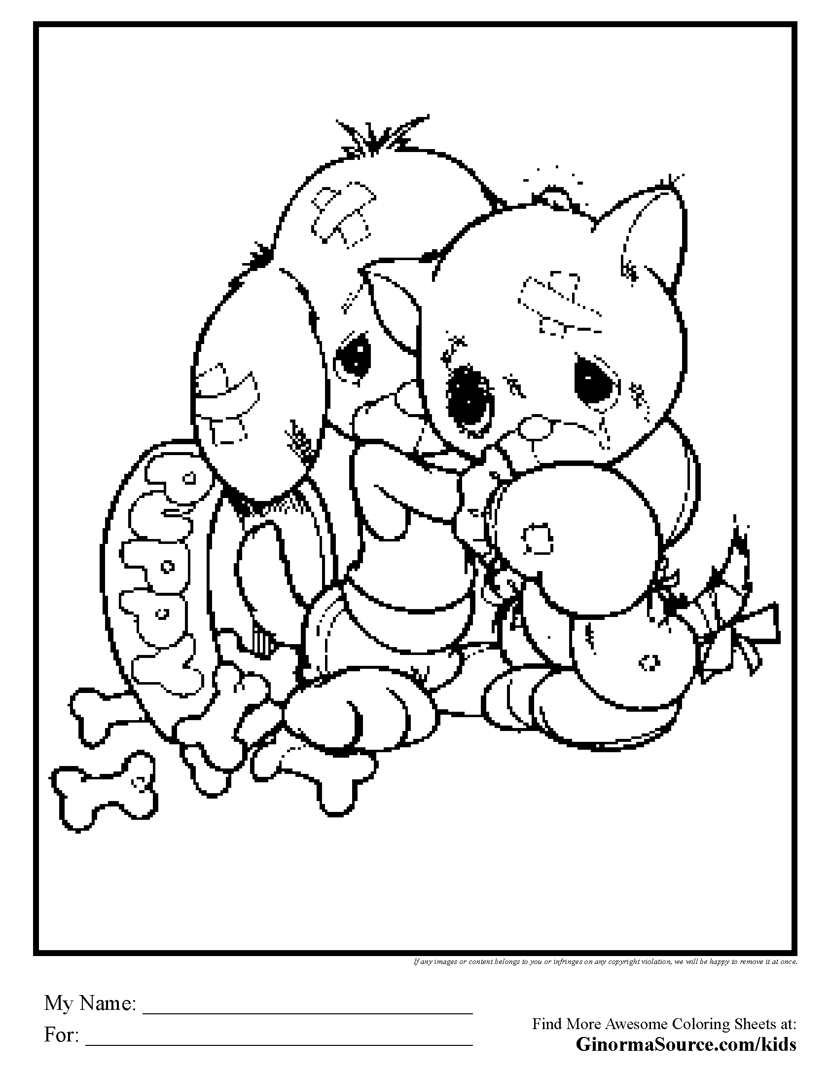 367 Cute Puppy And Kitty Coloring Pages 