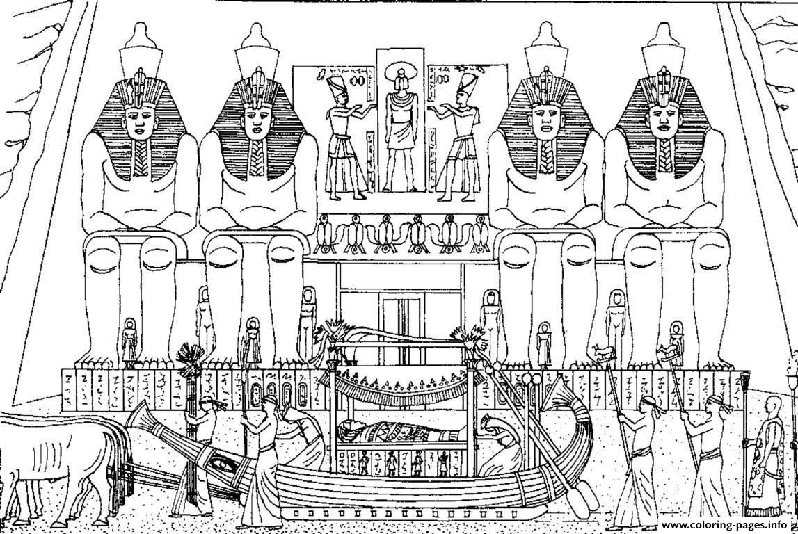 Print adult egypt funeral of a pharaoh Coloring pages