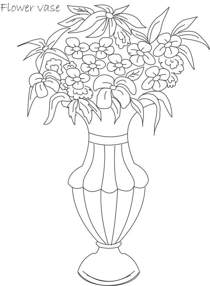 Flower-pot-coloring | Coloring Pages