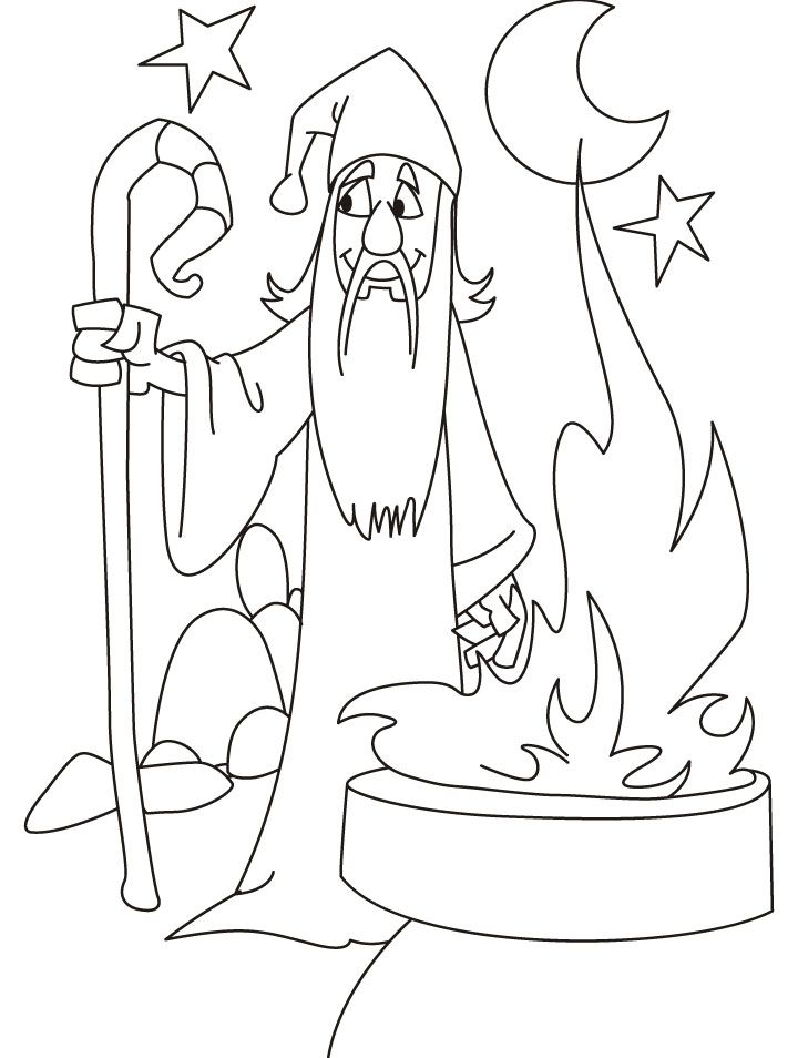 Night wizard coloring pages | Download Free Night wizard coloring 