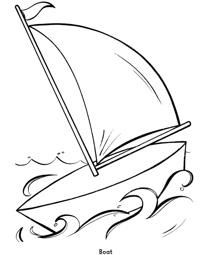 Printable Picture Of Small Sail Boat | Transport Coloring Pages 
