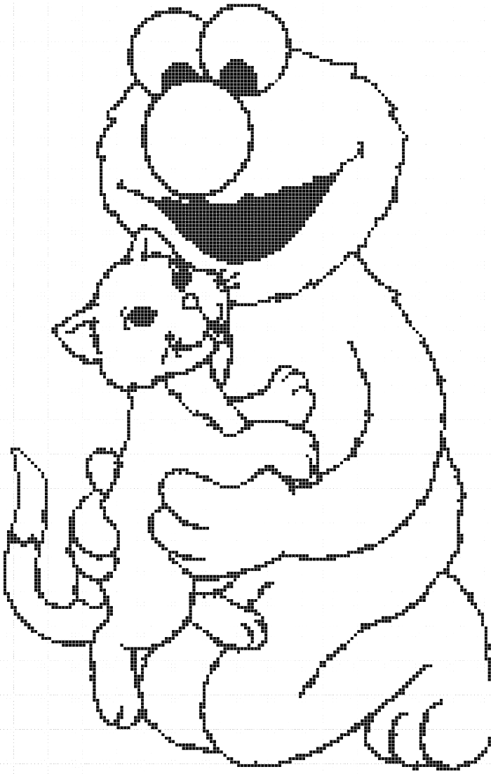 Elmo And Cat Coloring Page - Elmo Coloring Pages : Free Online 