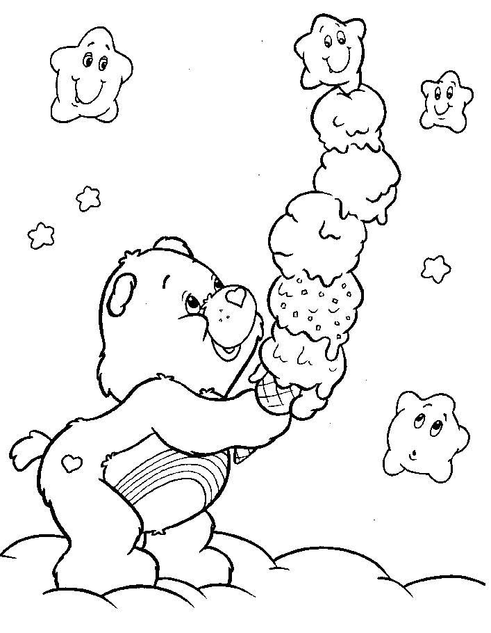 Sweet Care Bears Coloring Pages