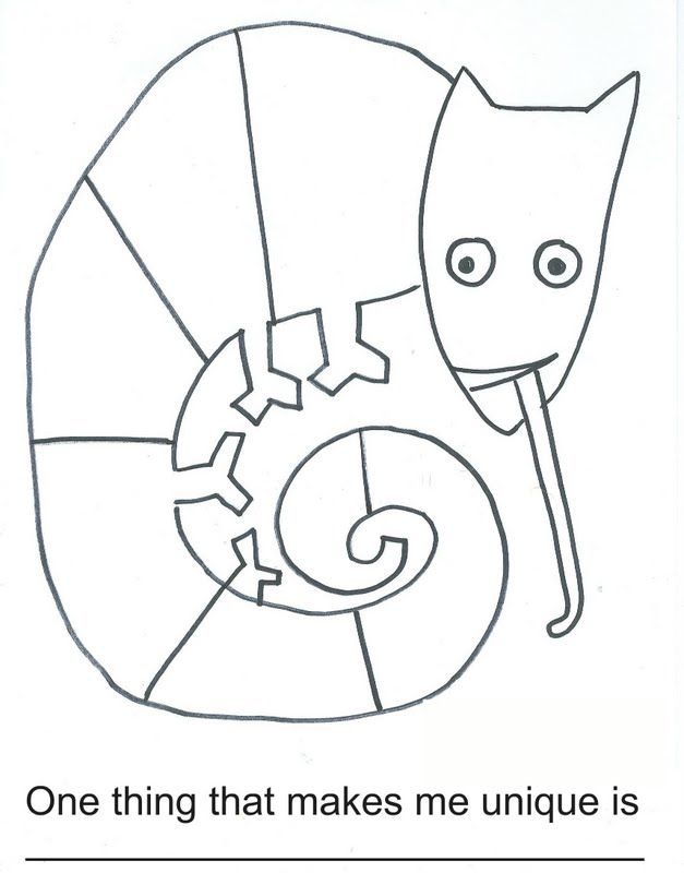 mixed up chameleon eric carle coloring page