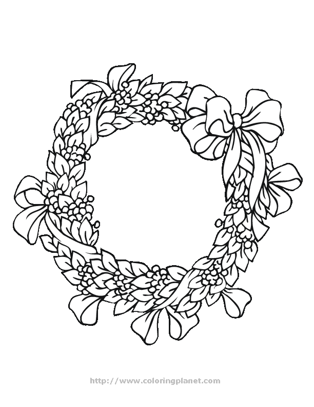 Christmas wreath printable coloring in pages for kids - number 