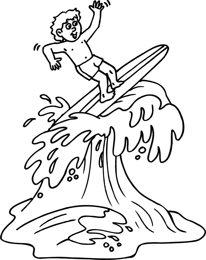 975 Simple Surfing Coloring Pages for Kids