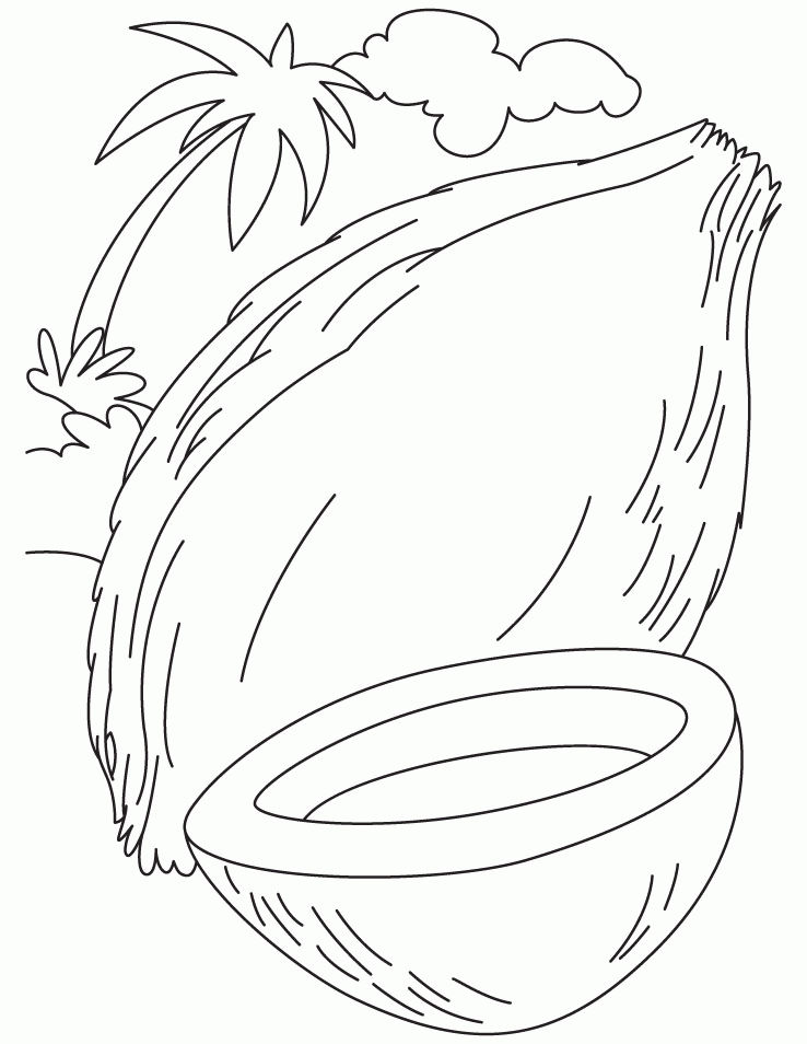 Coconut Tree Coloring Page Coloring Home