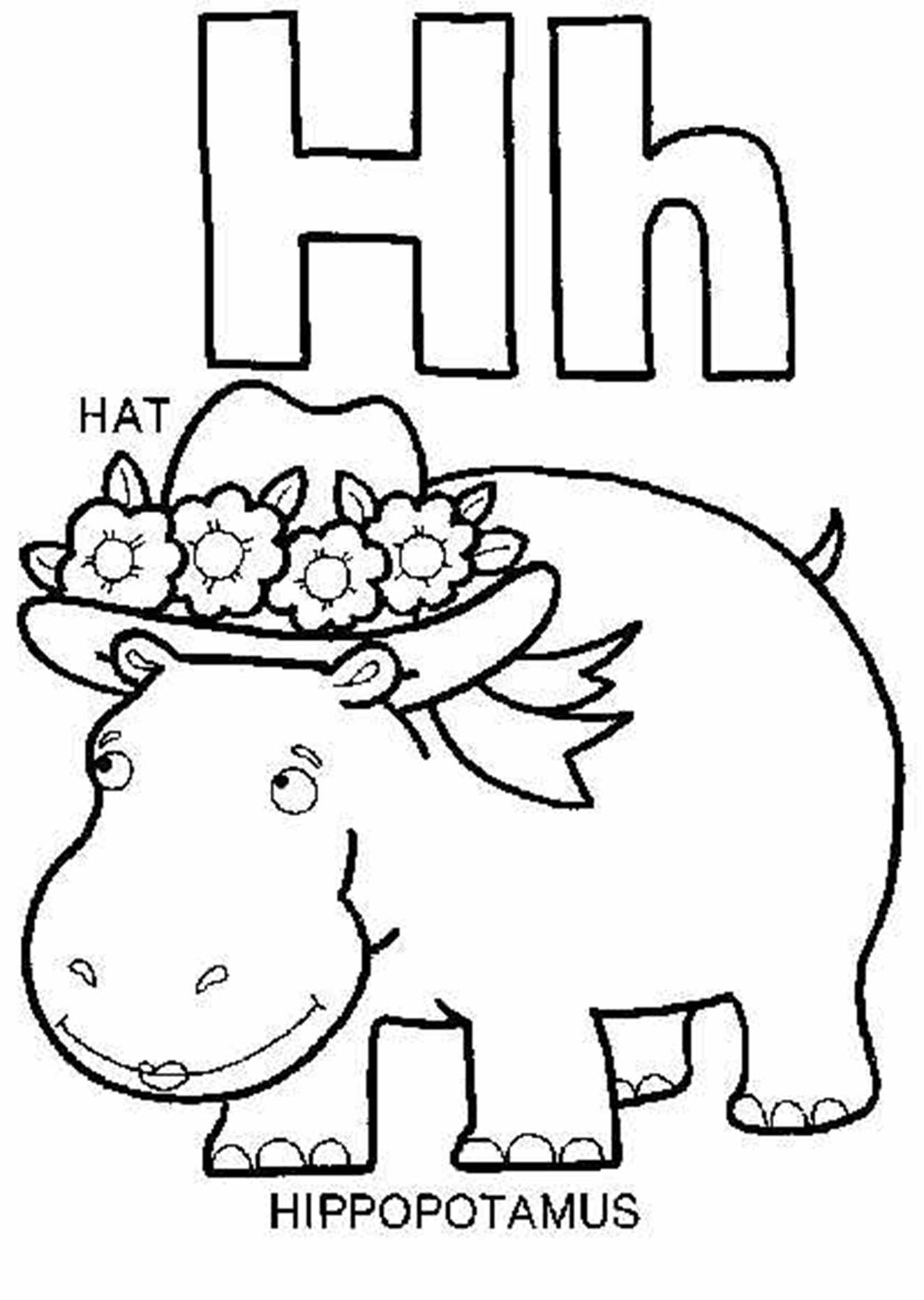 H Coloring Pages : Alphabet Coloring Page Valentine Letter H