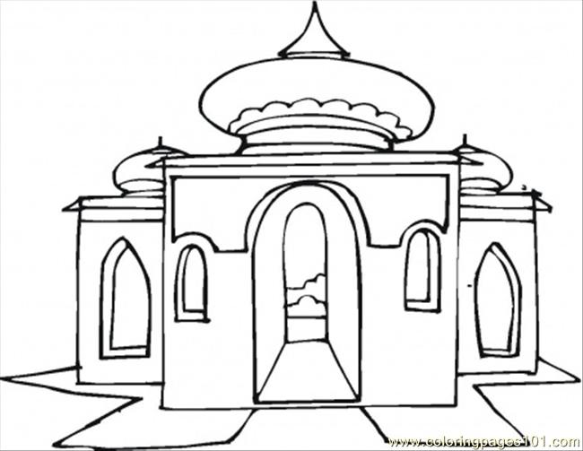 Big Beautiful Mosque Coloring Page - Free Religions Coloring Pages ...