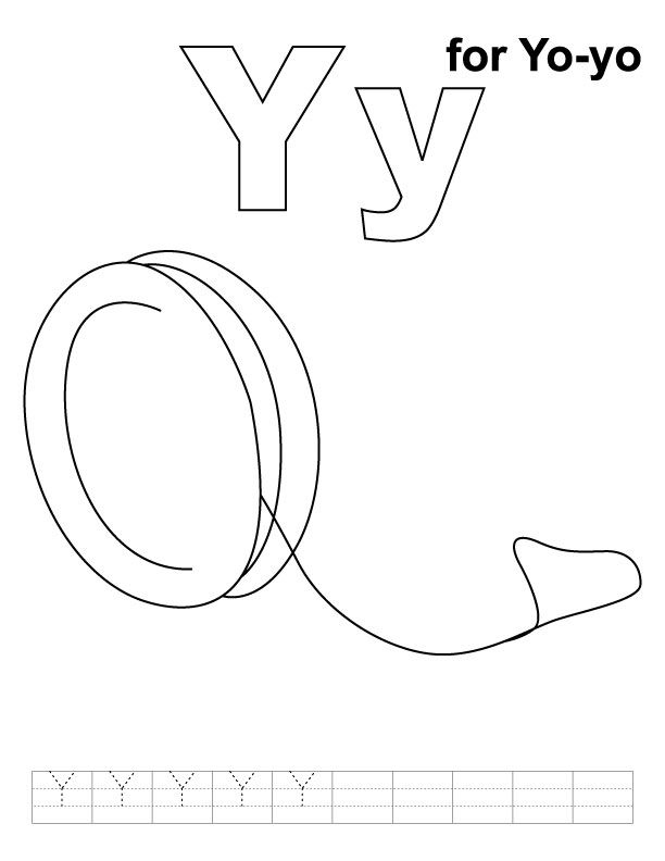 Y Is for Yo Yo Coloring Page | School coloring pages, Kids ...
