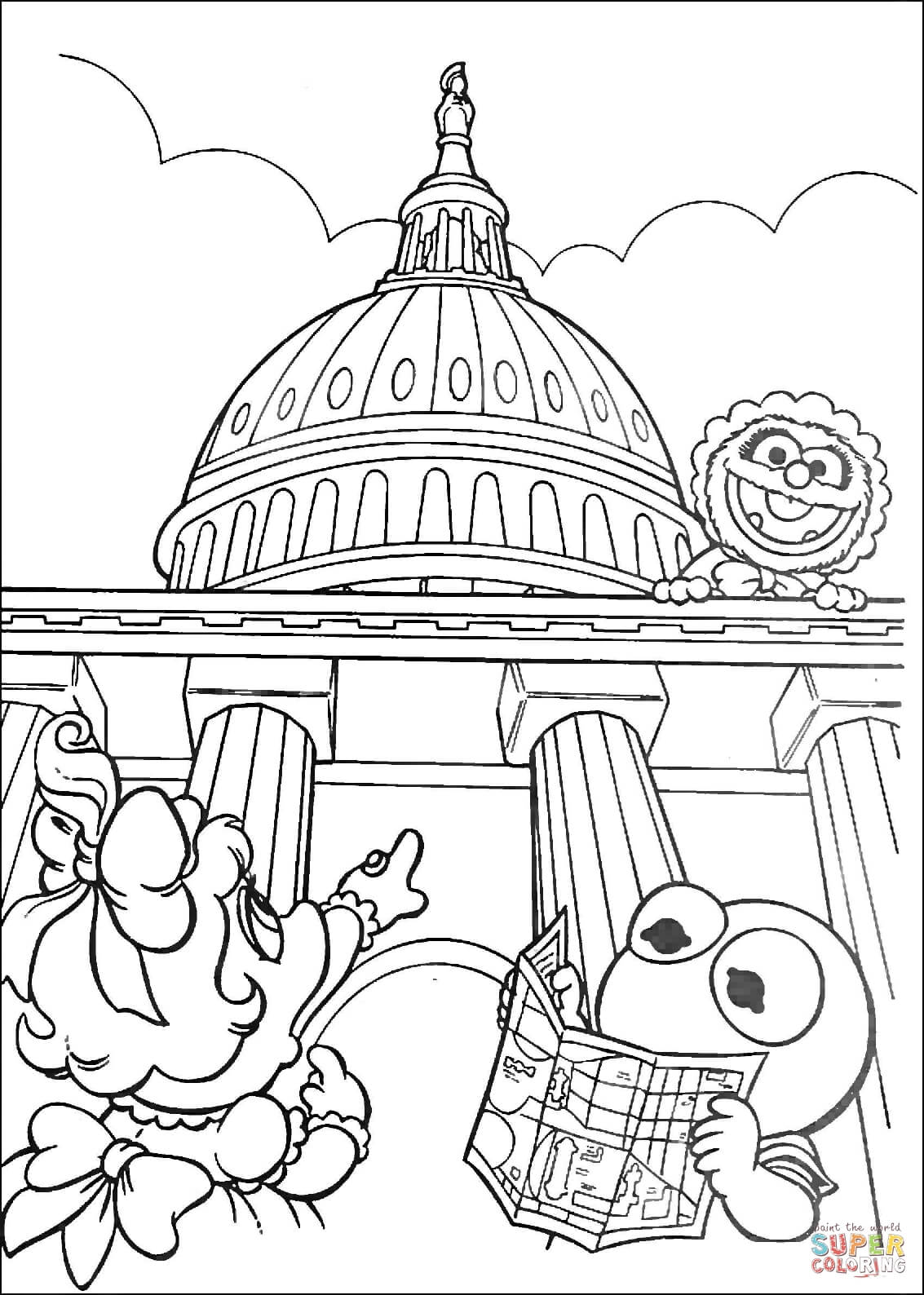 Muppet Babies in Washington D.C. coloring page | Free Printable ...