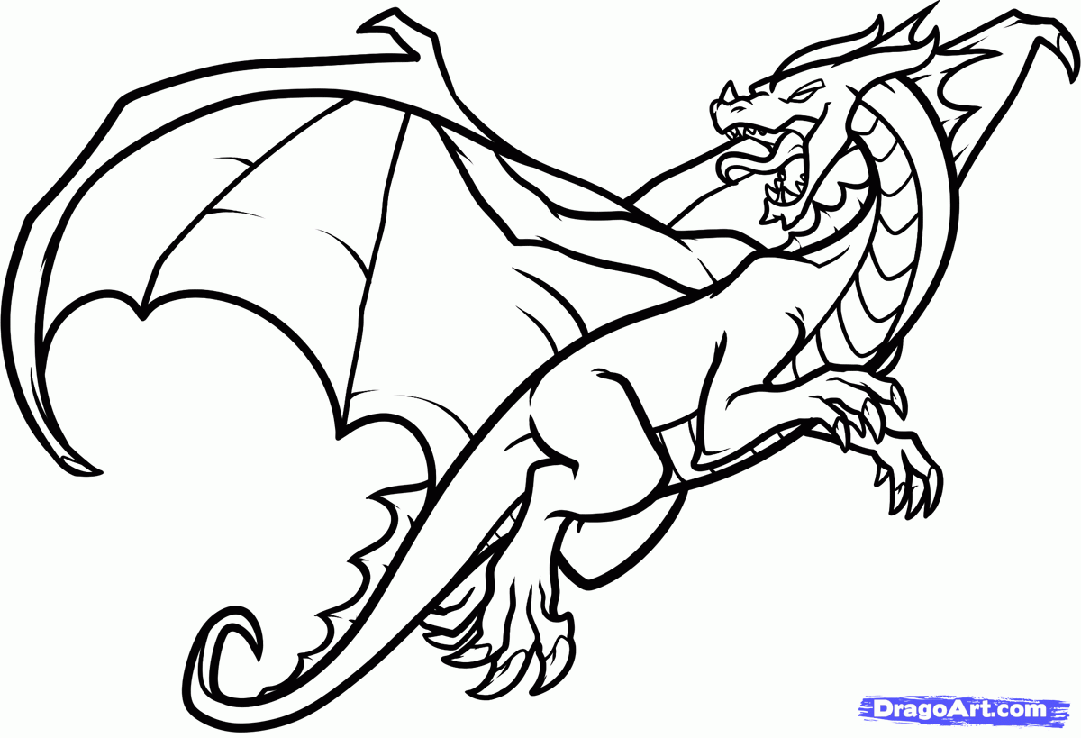 Flying Dragon Coloring Pages Cute - Coloring Home