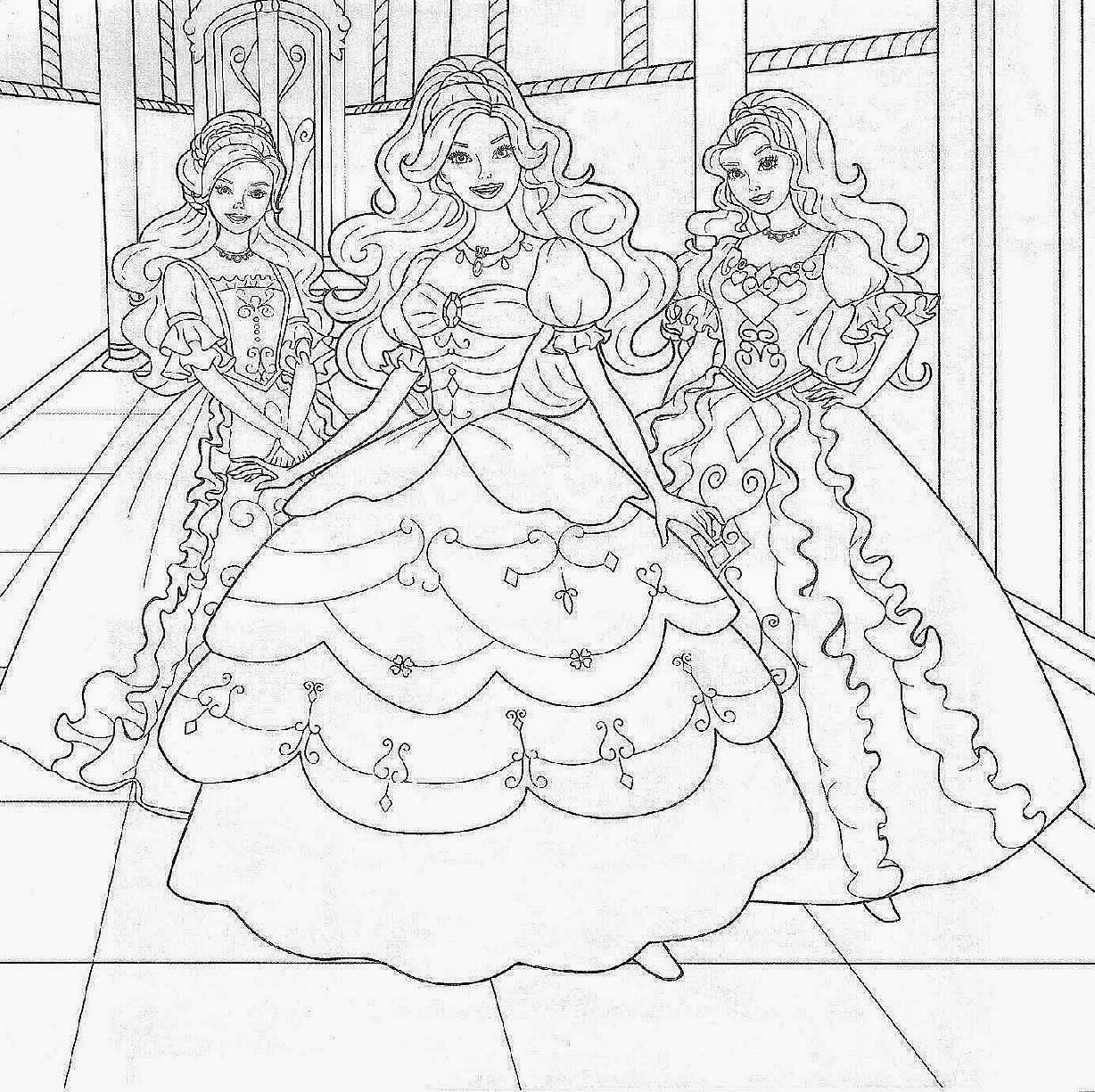 Free Coloring Pages Of Barbie Princesses   Coloring Home