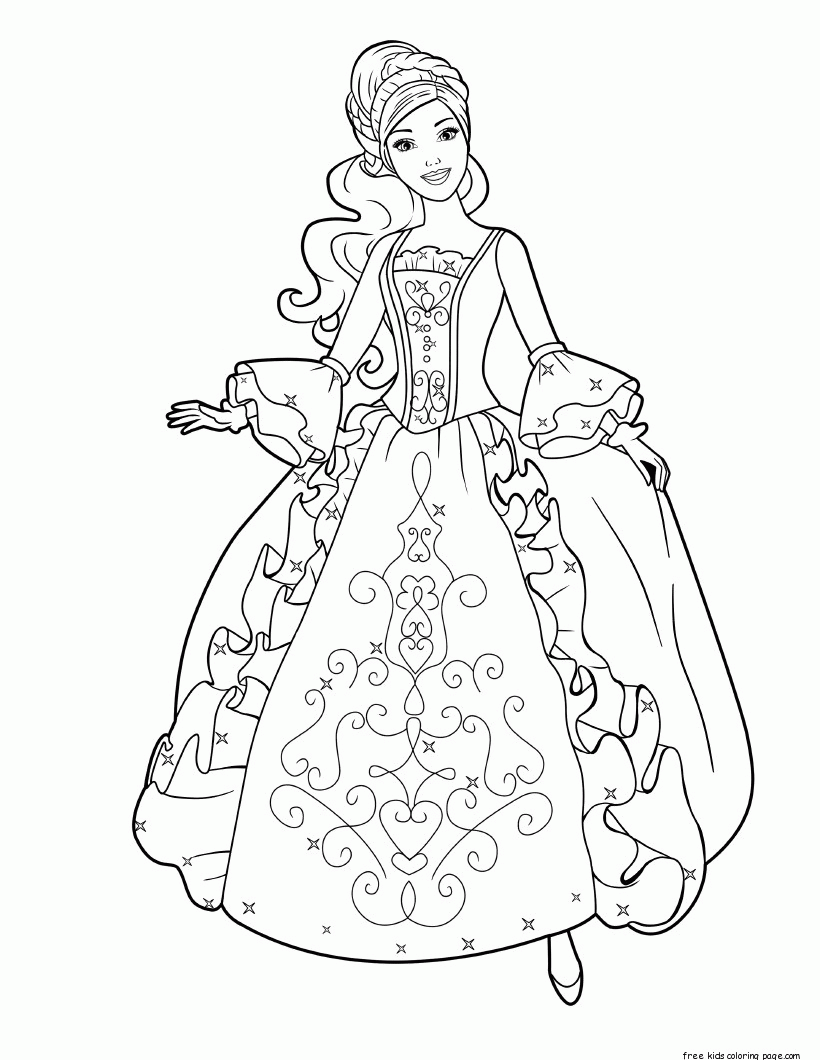 Barbie Princess Coloring Pages Print - Coloring Pages For All Ages