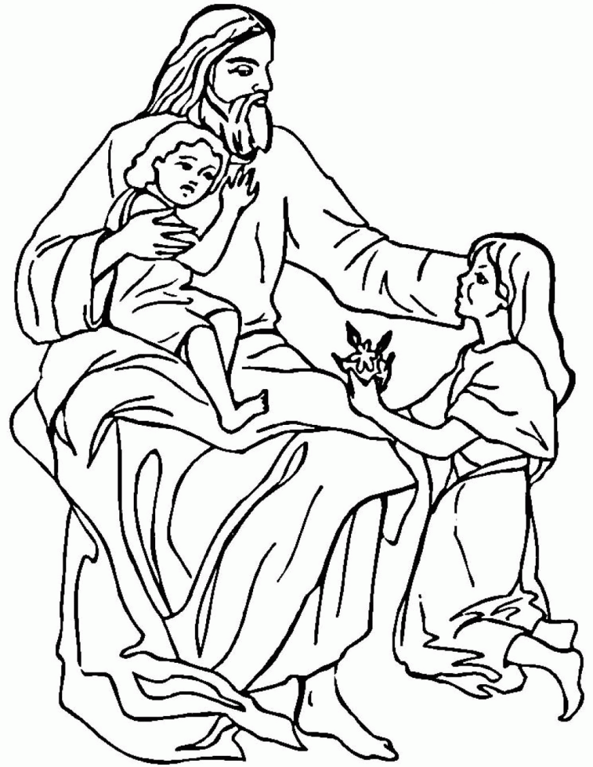 Jesus Loves Me Small Coloring Page