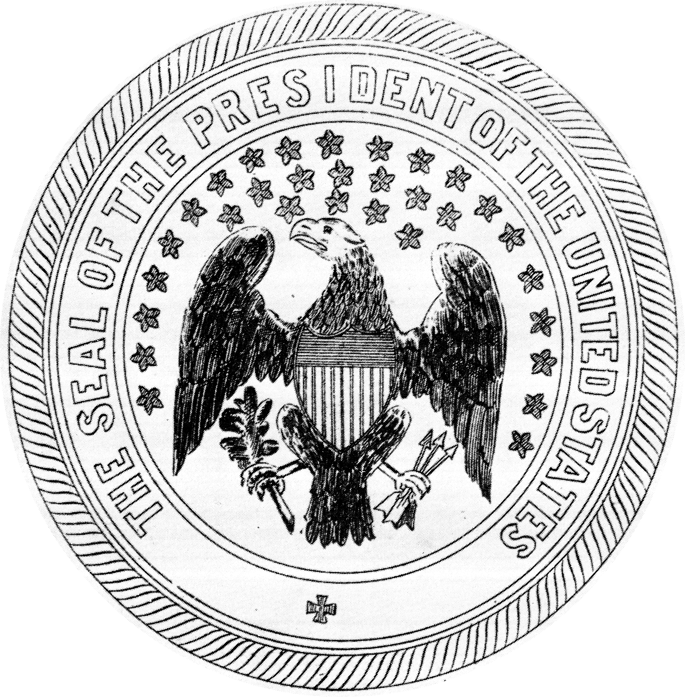 1850 seal design - Seal of the President of the United States Coloring Page