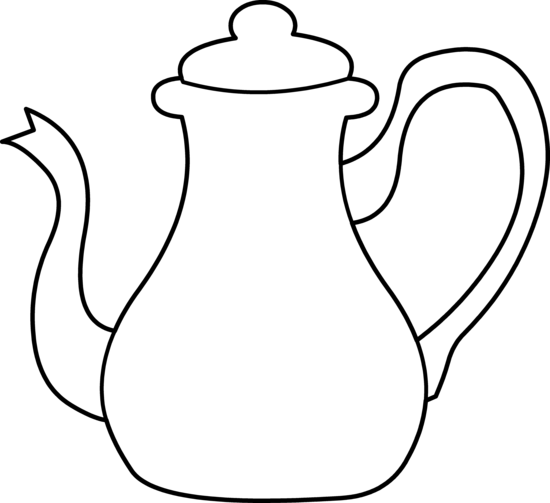 Teapot outline coloring page
