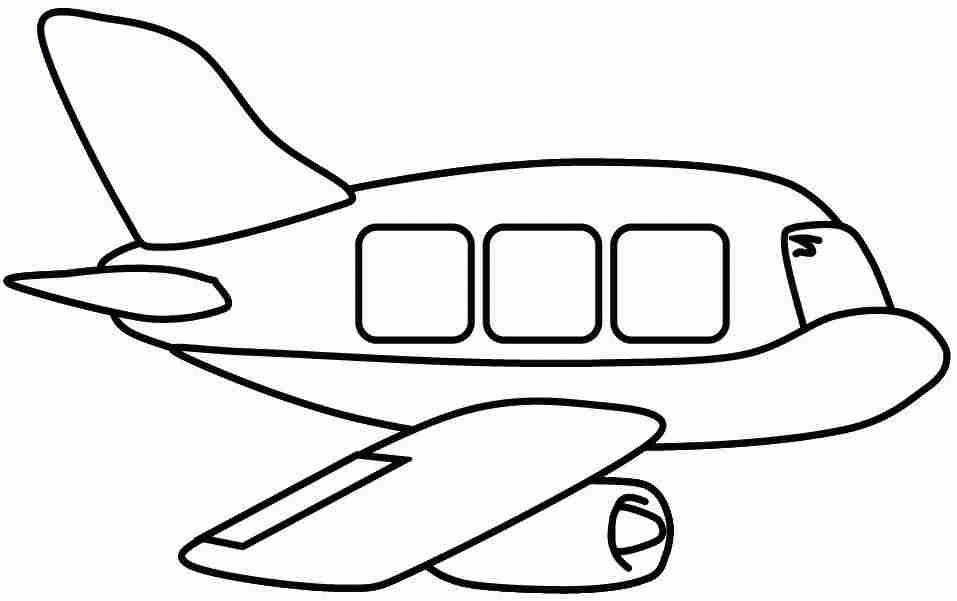Simple Air Transportation Coloring Pages for Kids