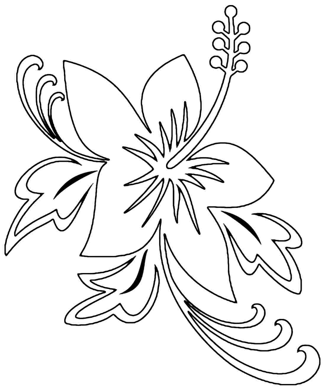 8 Best Images of Free Printable Hibiscus - Hibiscus Flower Outline ...