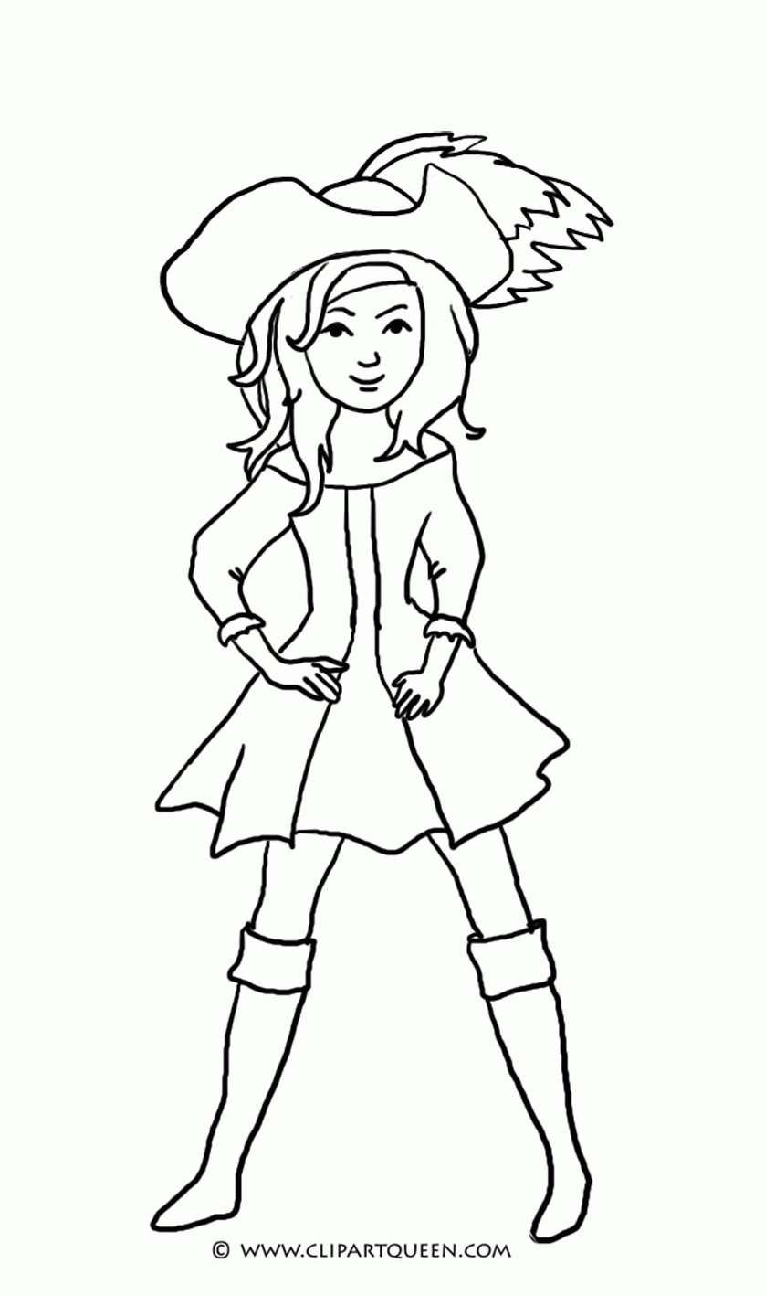 Girl Pirate Coloring Page - Coloring Home