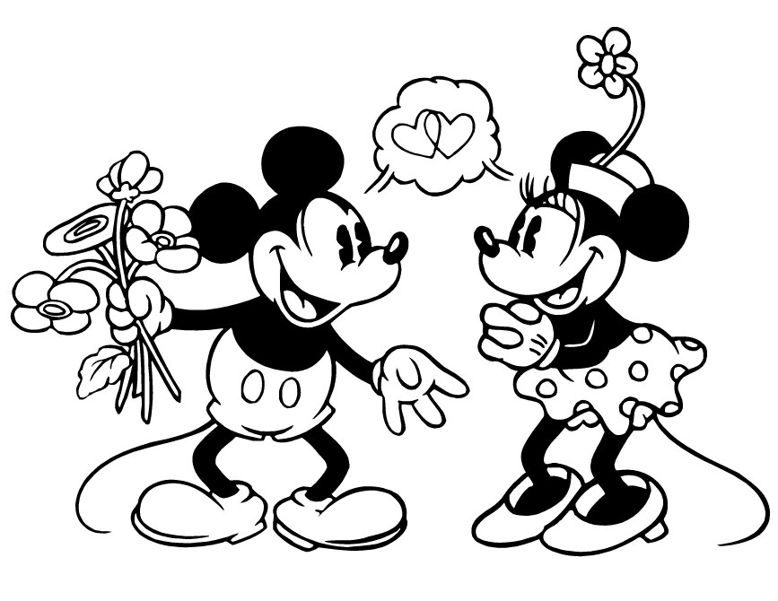 Mickey Mouse Valentines Coloring Pages - Coloring Home