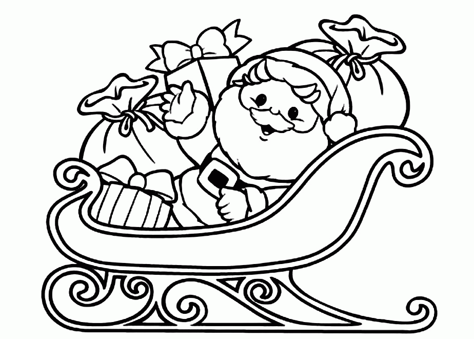 Santa Sleigh Coloring Pages - Coloring Home