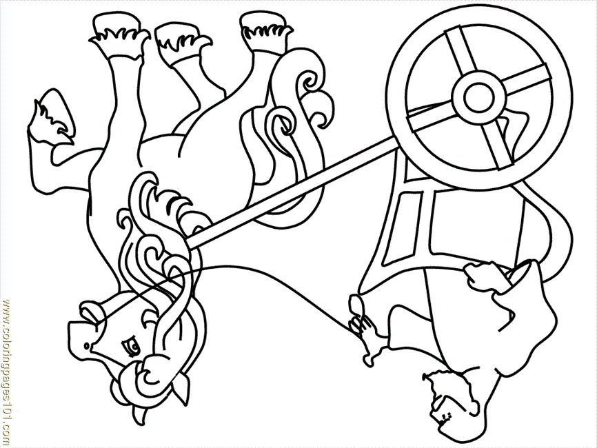 chariot racing Colouring Pages