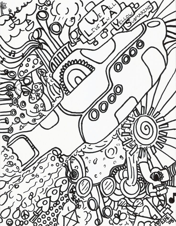 Beatles Yellow Submarine Coloring Page Coloring Home