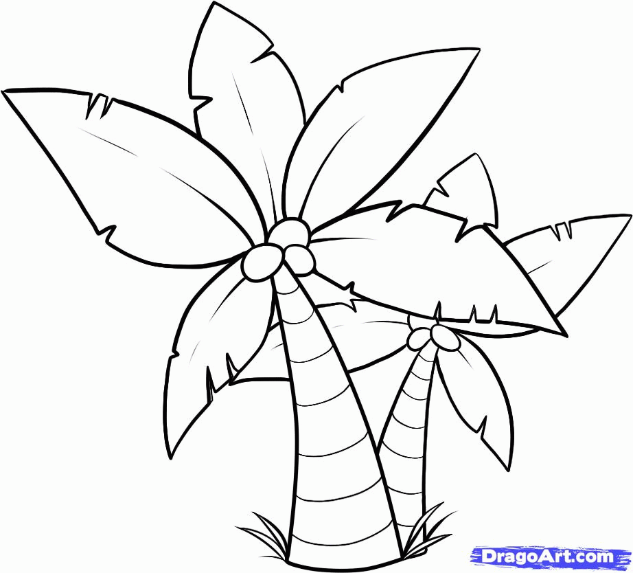 a mango tree step by step Colouring Pages (page 3)