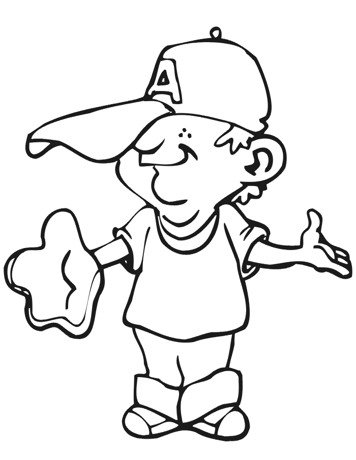 baseball boy Colouring Pages