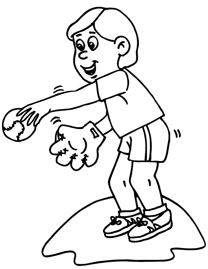 Printable Baseball Pitcher Coloring Page | The Stare Down