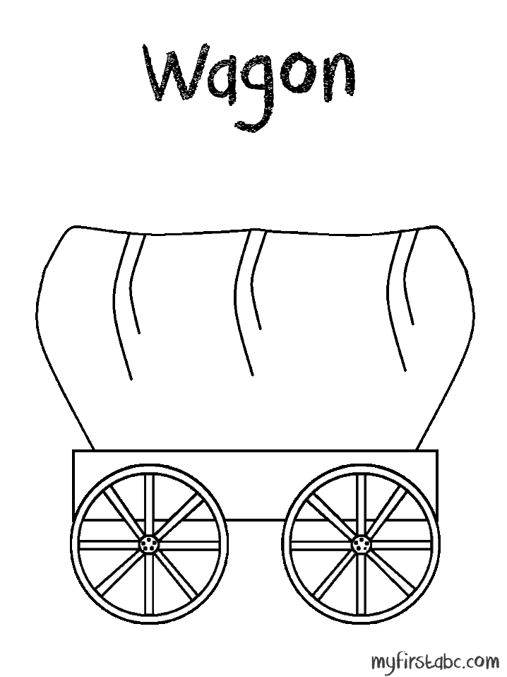 Wagon Coloring Page - My First ABC
