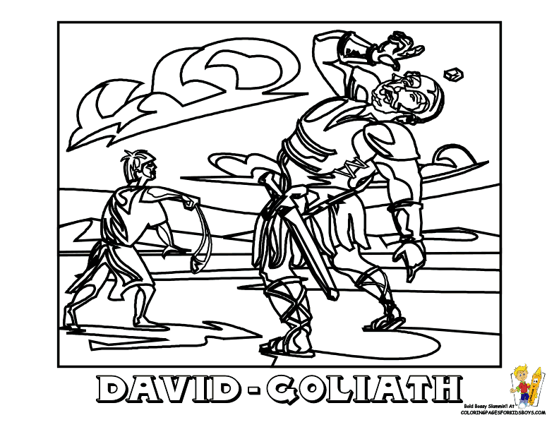david goliath coloring pages children - photo #33