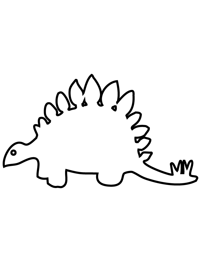 Simple Dinosaur For Pre School Kids Coloring Page | Free Printable 