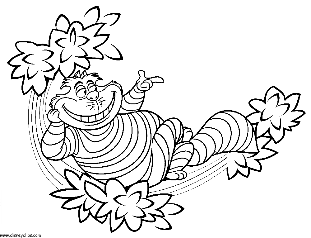 Cheshire Cat Coloring Pages - Coloring Home