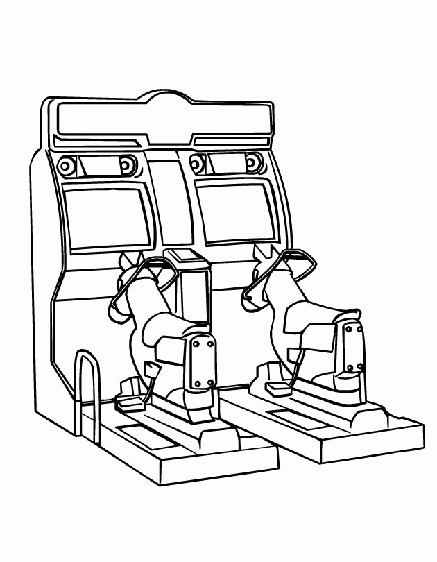 Printable Arcade Video Games coloring page from FreshColoring.