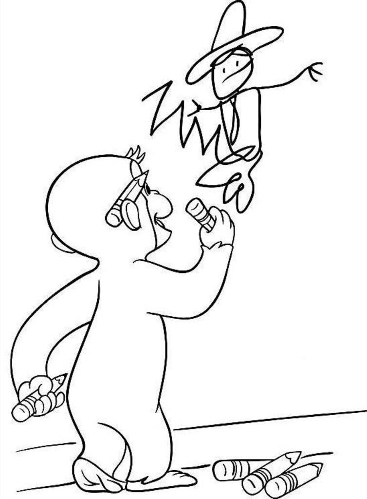 Curious George Coloring Pages for Kids- Printable Worksheets