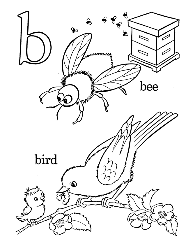 Alphabet Coloring Pages | Letter B (lc) - Free printable farm ...