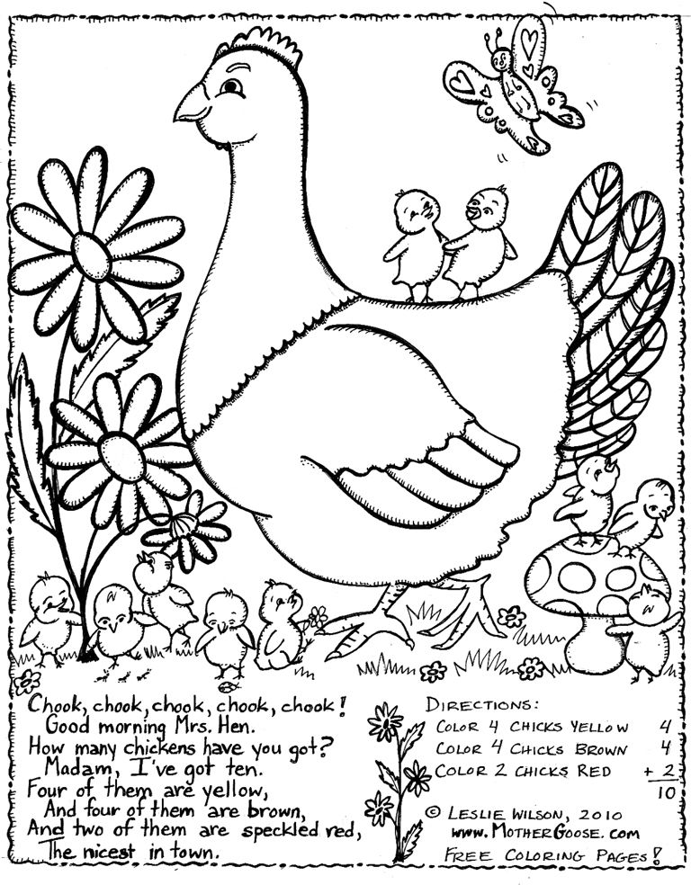 517 Simple Mother Goose Nursery Rhymes Coloring Pages for Kids