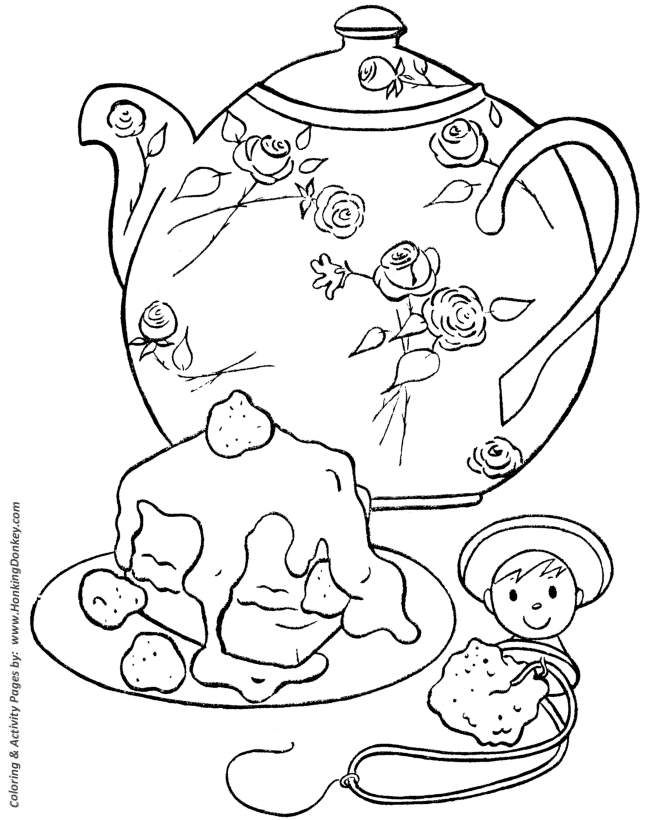 Birthday Coloring Pages | Free Printable Kids Birthday Tea and Cake Coloring  activity Pages for Pre-K and Primary Kids | HonkingDonkey